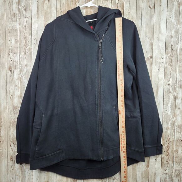 Nike Women's Asymmetrical Tech Fleece Jacket Black Large Zip Hoodie Active Track - Picture 11 of 12